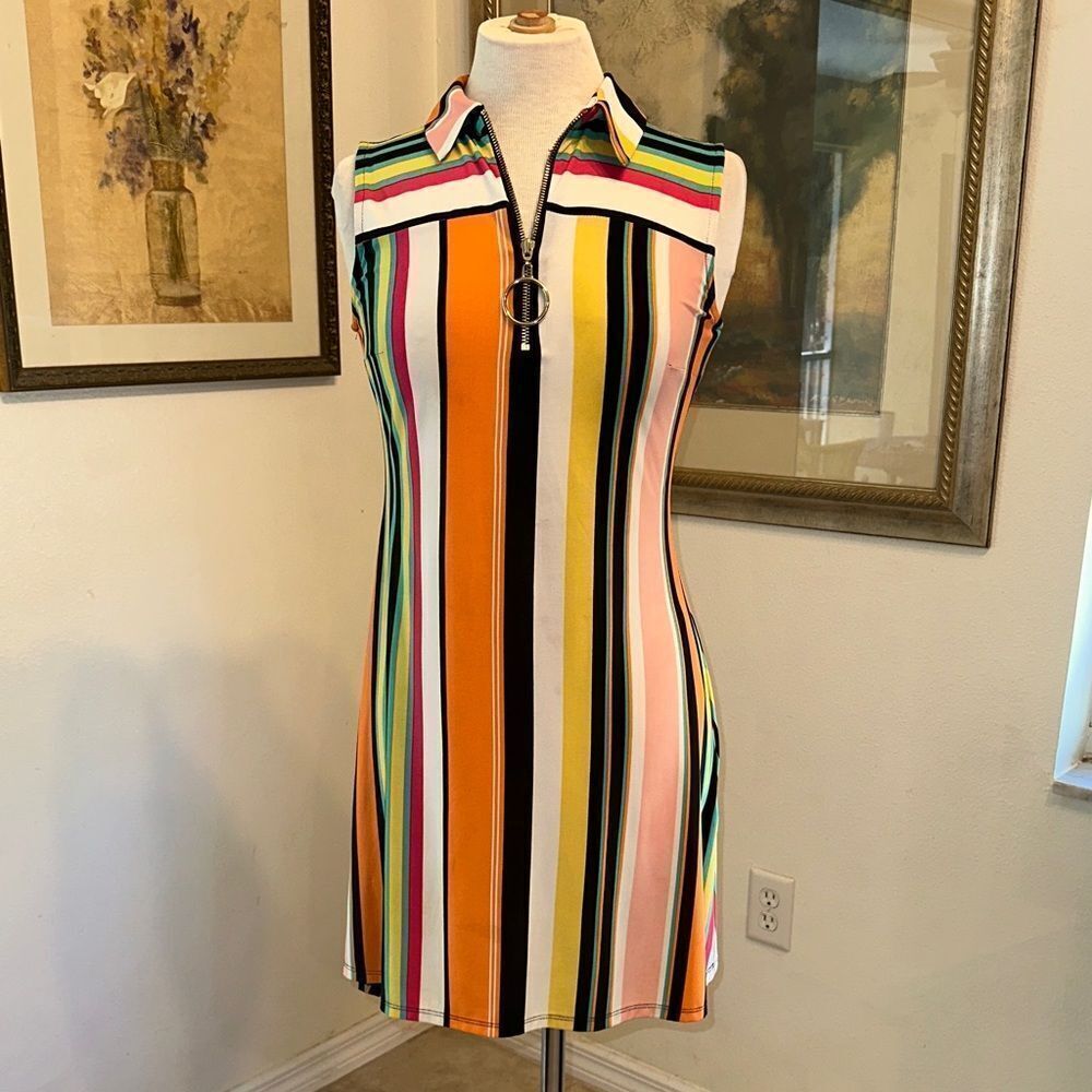 MSK PETITE Multicolor Striped Sleeveless Dress Size PS